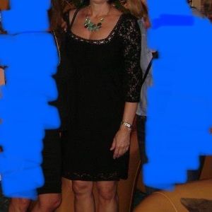 Black lace 3/4 sleeve dress